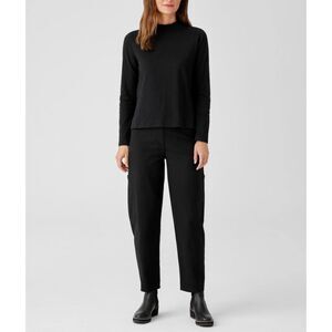 Eileen Fisher Women's Organic Cotton Slub Jersey Mock Neck Top XS NEW